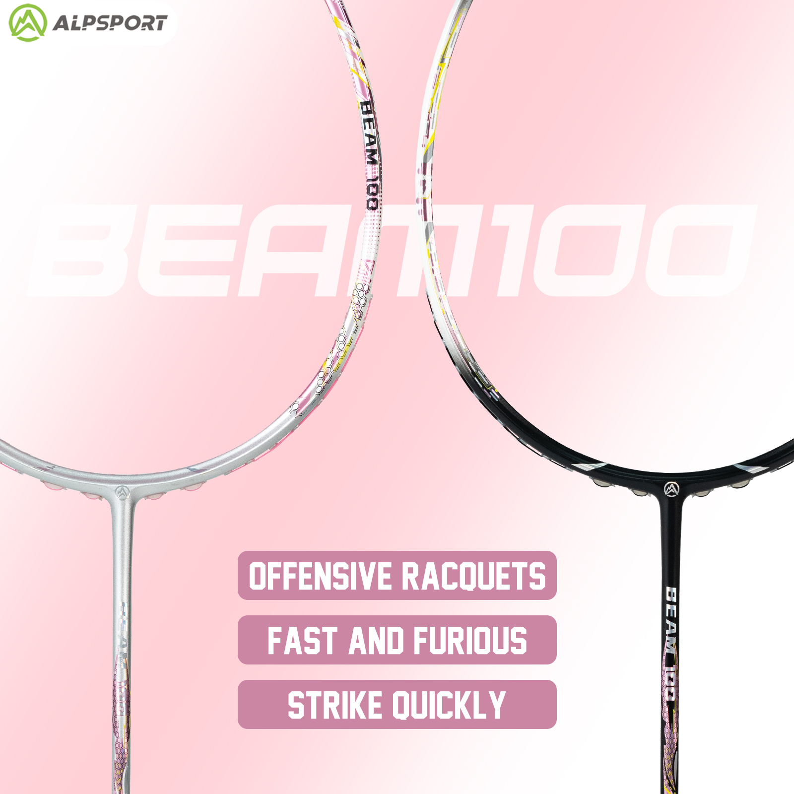 Badminton Anime - ALPSPORT New【BEAM100】5U 100% Carbon Fiber Original